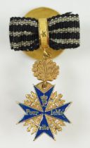 Preussen: Orden Pour le Mérite, für Militärverdienste, mit Eichenlaub Miniatur.