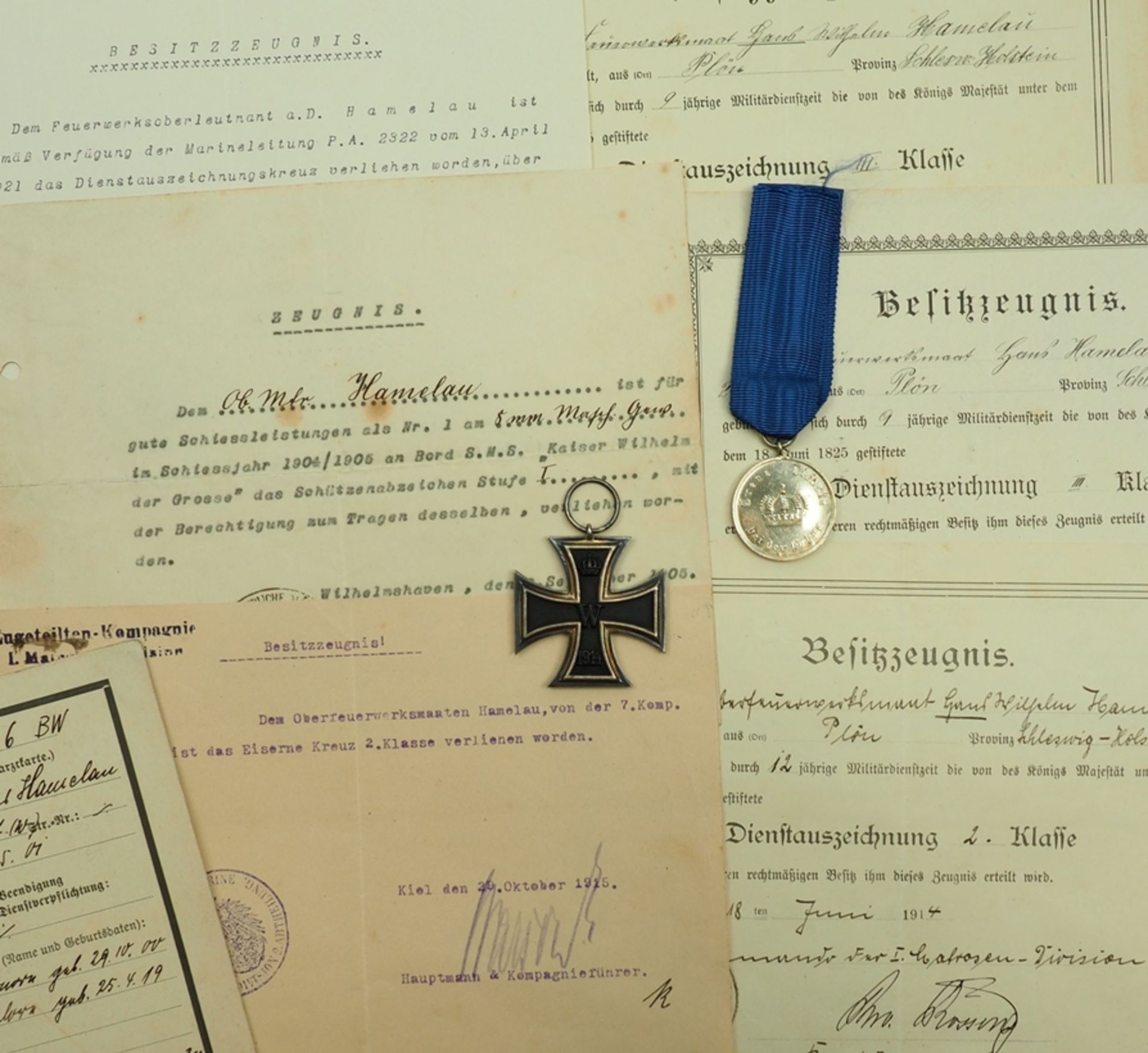 Preussen: Nachlass eines Feuerwerksoberleutnant a.D. der 1. Matrosen-Division  / S.M.S. Kaiser Wilh