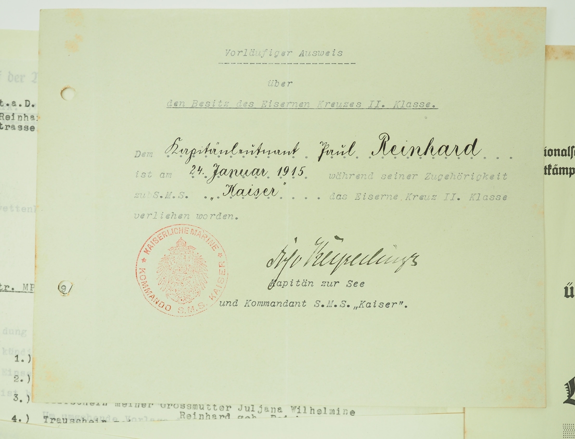 Urkundennachlass eines Korvettenkapitän (E) im Stab des Kommandos der Marinestation der Ostsee. - Bild 3 aus 4
