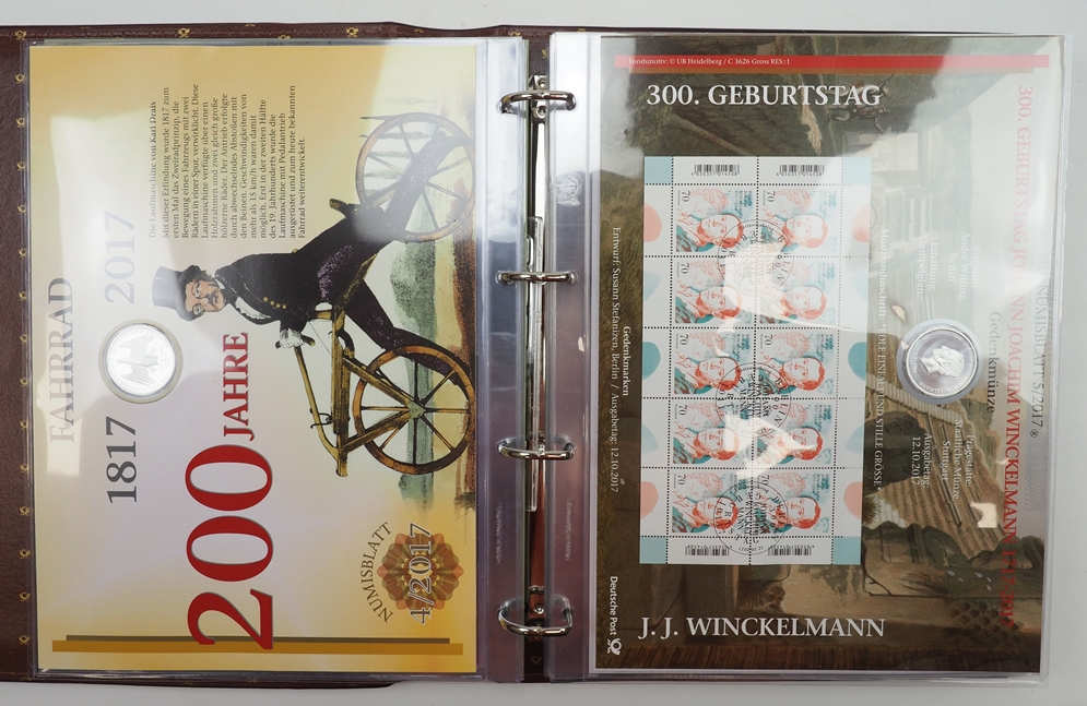 BRD: Numisblätter 20 Euro - 15 Stück (2017-2019).