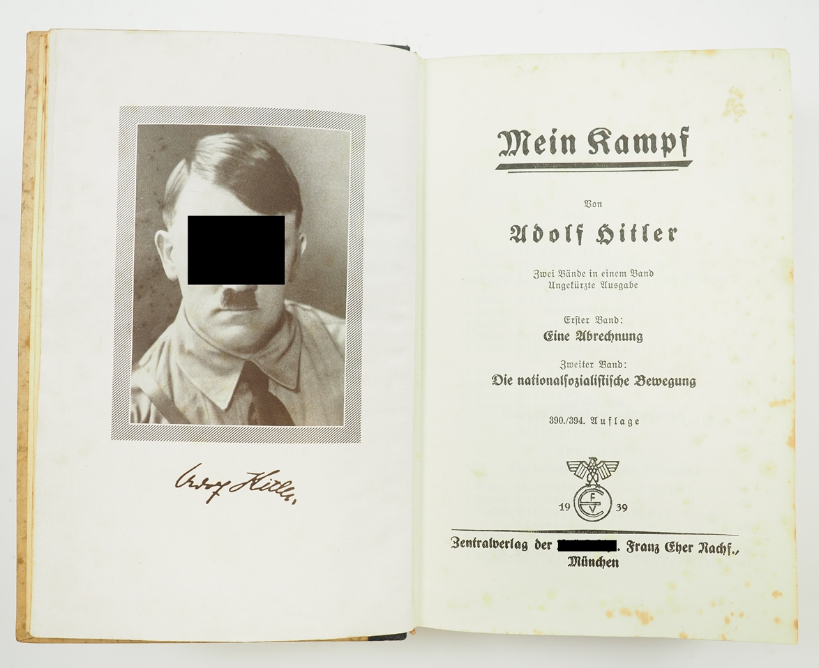 Hitler, Adolf: Mein Kampf - Hochzeitsausgabe Gemeinde Wennigsen (Deister). - Image 3 of 3