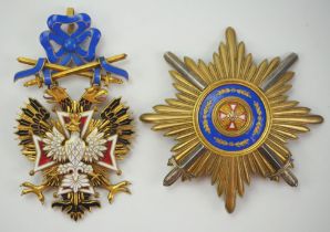 Russland: Kaiserlicher und Königlicher Orden vom Weißen Adler, Satz mit Schwertern.