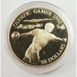 Niue: 50 Dollar GOLD - 25. Olympische Sommerspiele 1992.