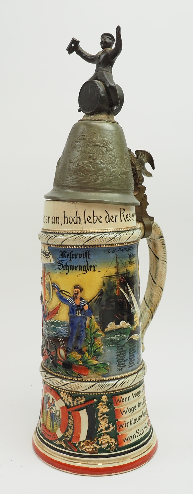 Deutsches Reich: Reservistenkrug für einen Reservisten bei der Matr. Art. Kiautschou, 1910/13. - Image 2 of 5