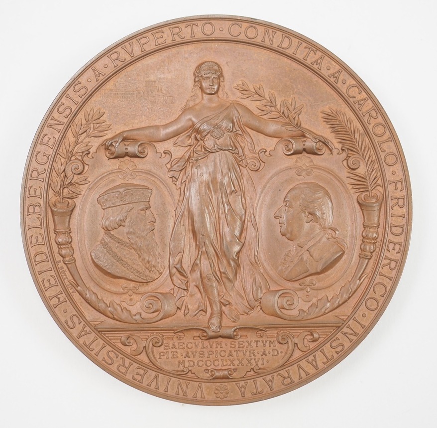 Universität Heidelberg: Bronze Medaille auf den Rector Friedericus Badarum. - Image 2 of 2