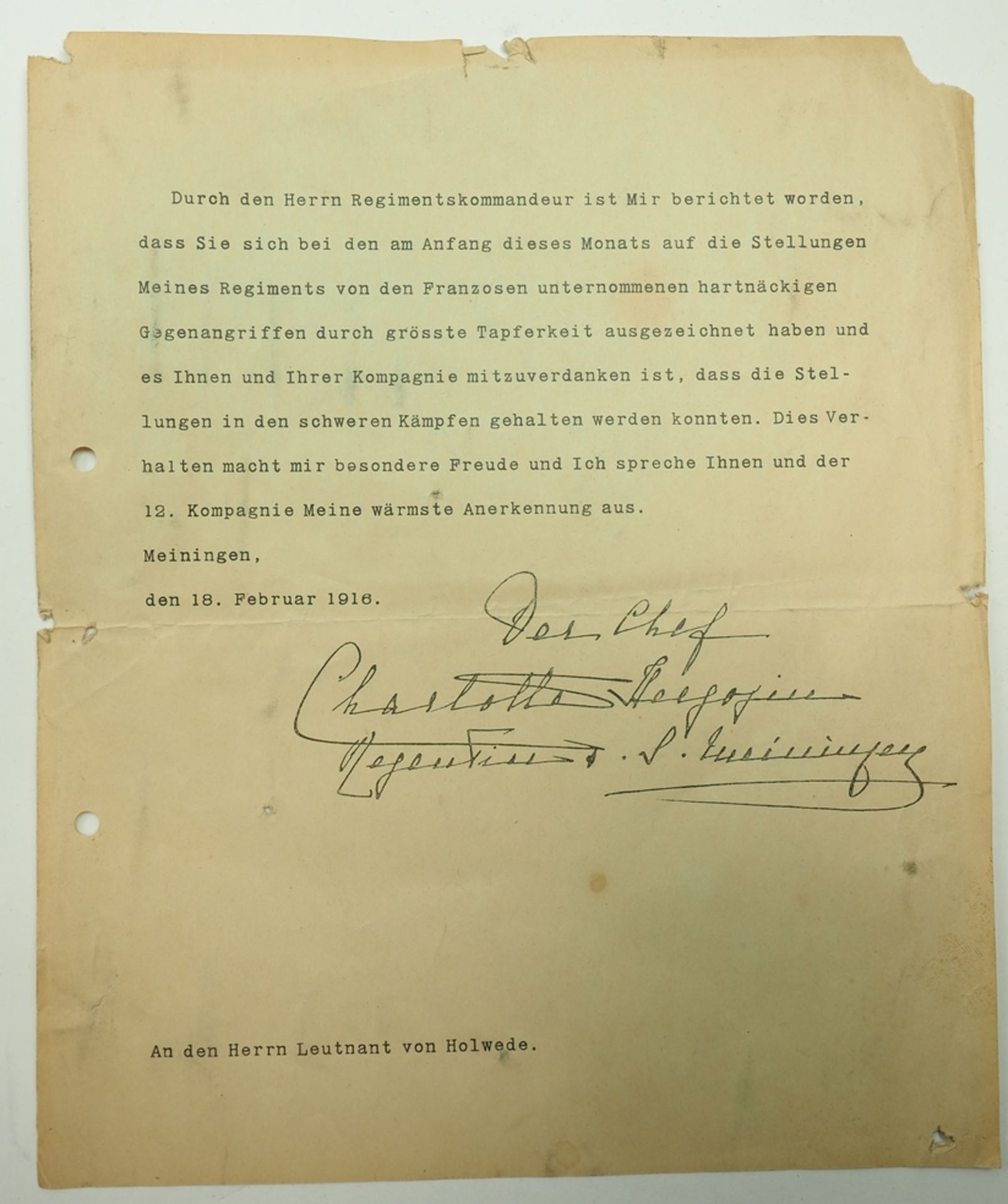 Dokumente und Fotos aus dem Nachlass des Generalmajor Wolfgang von Holwede - Widerstand. - Bild 3 aus 10