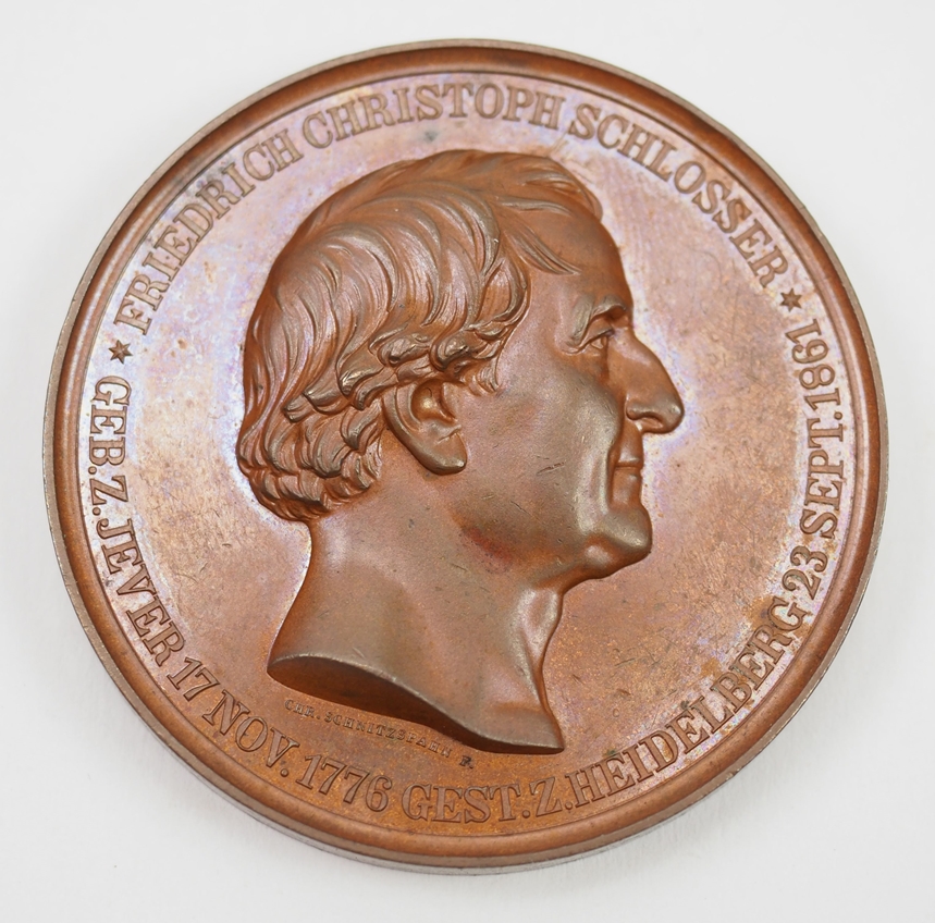 Universität Heidelberg: Bronze Medaille auf Friedrich Christoph Schlosser.