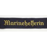 Kriegsmarine: Armbinde "Marinehelferin".