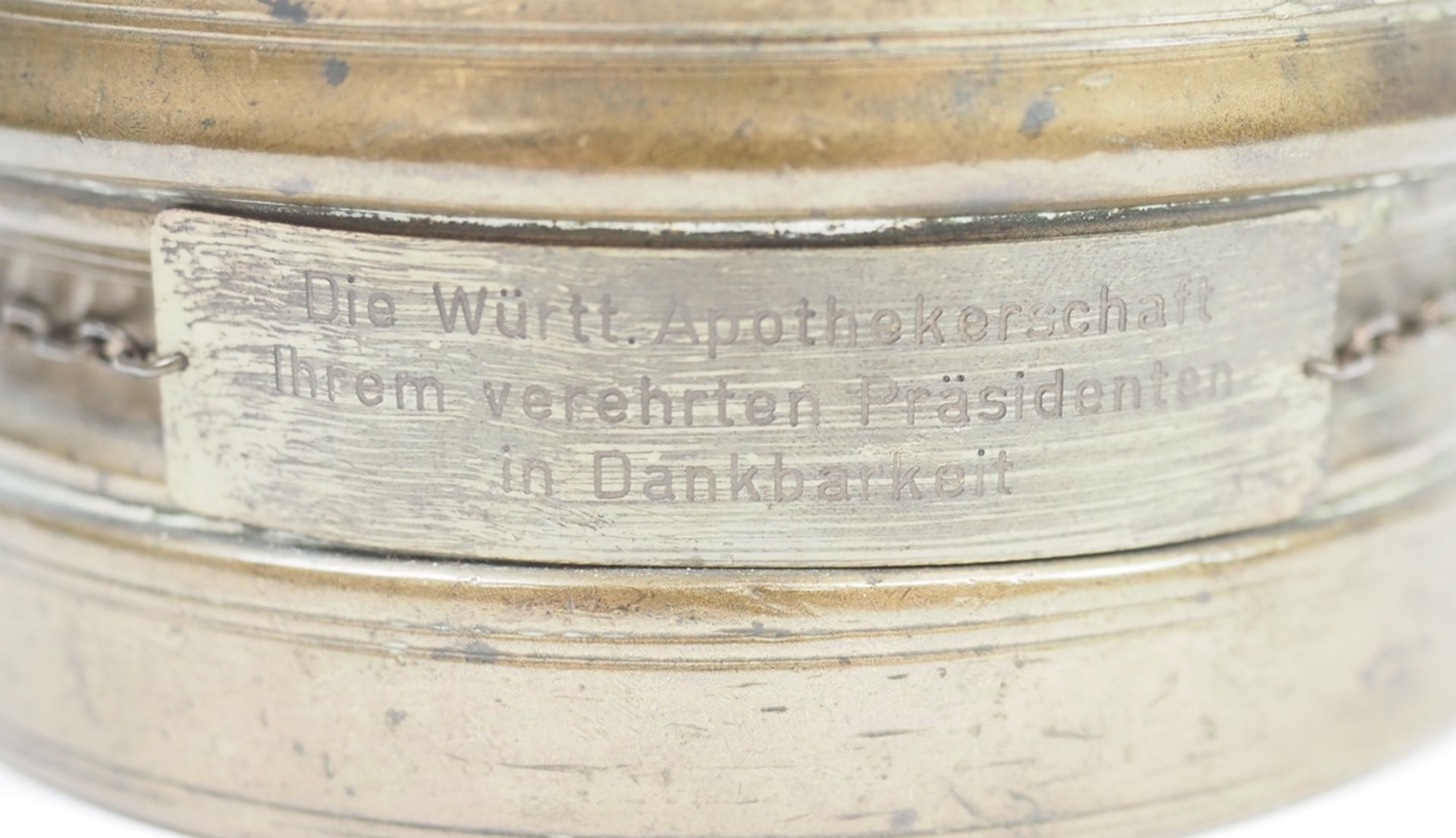 Mörser mit Stößel 1650 - Württ. Apothekerschaft. - Image 2 of 3