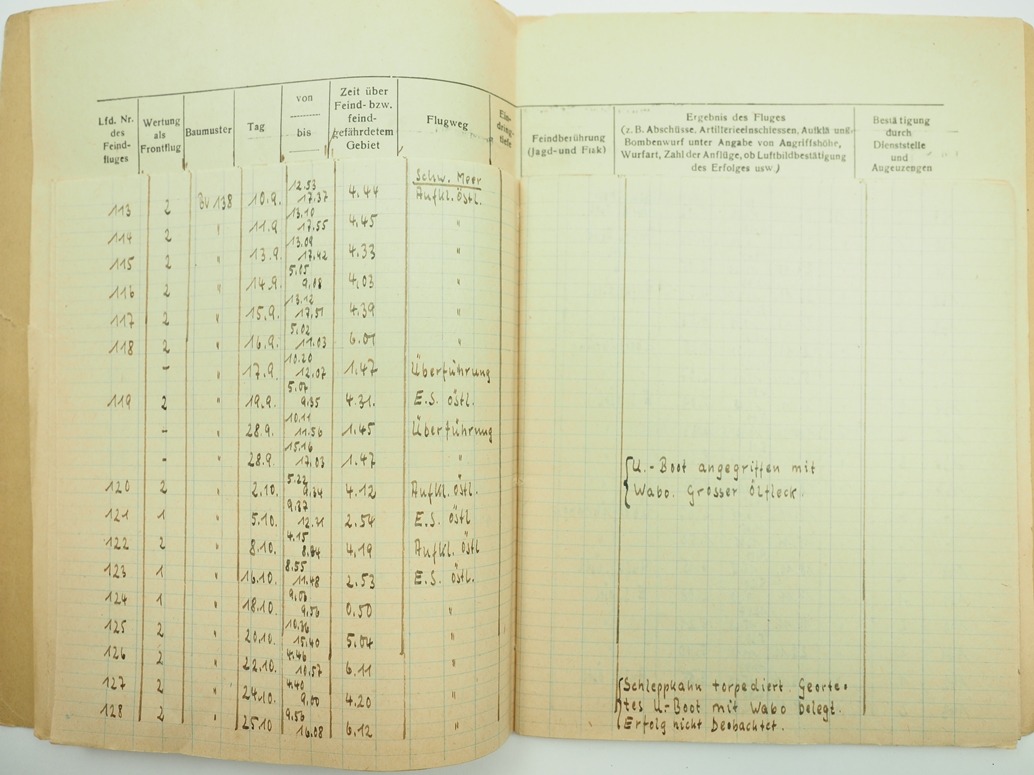 Luftwaffe: Flugbuch und Leistungsbuch eines Flugzeugführers auf Blohm & Voss BV 138 der Auklärungsg - Image 9 of 10