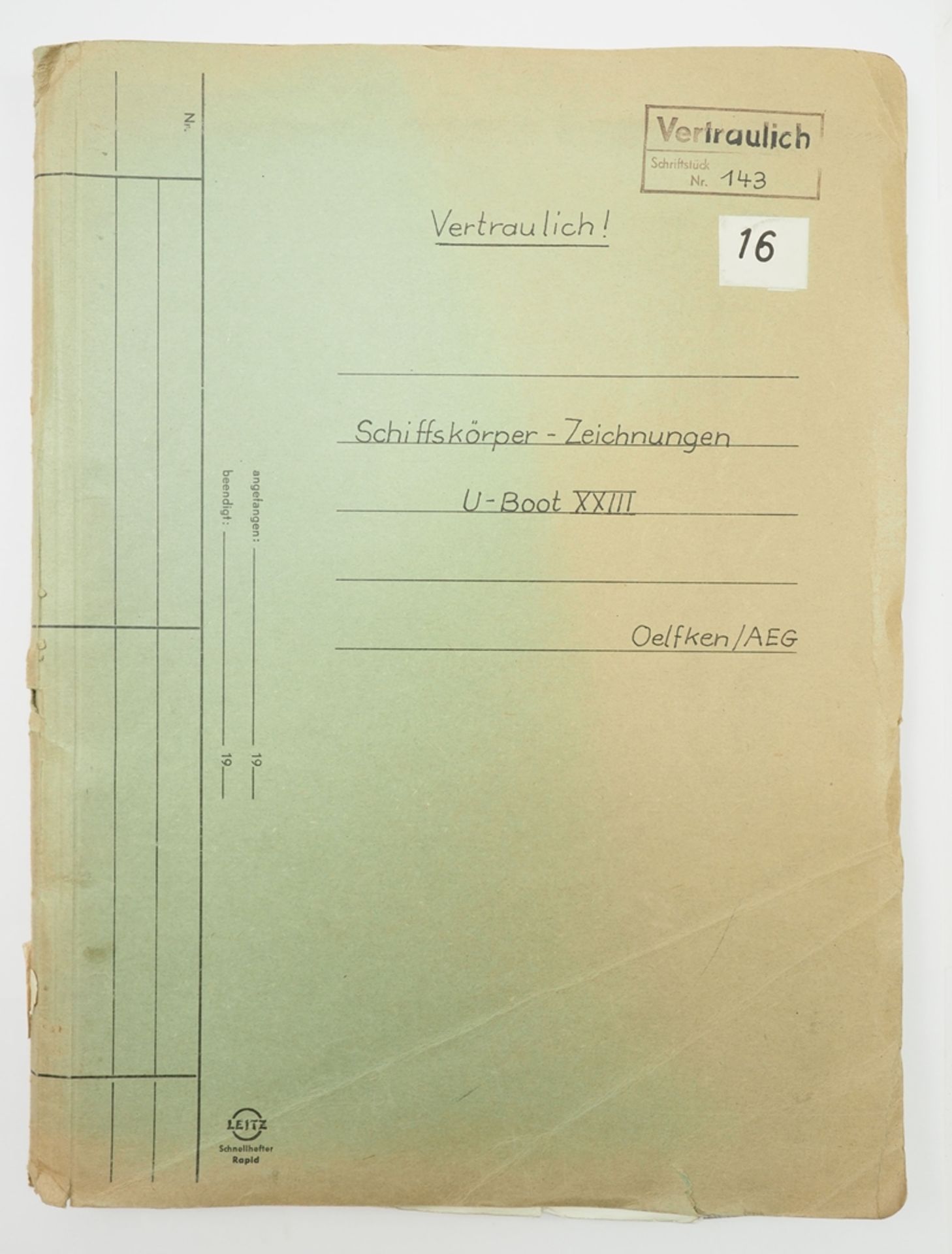 Schiffskörper Zeichnungen U-Boot XXIII.