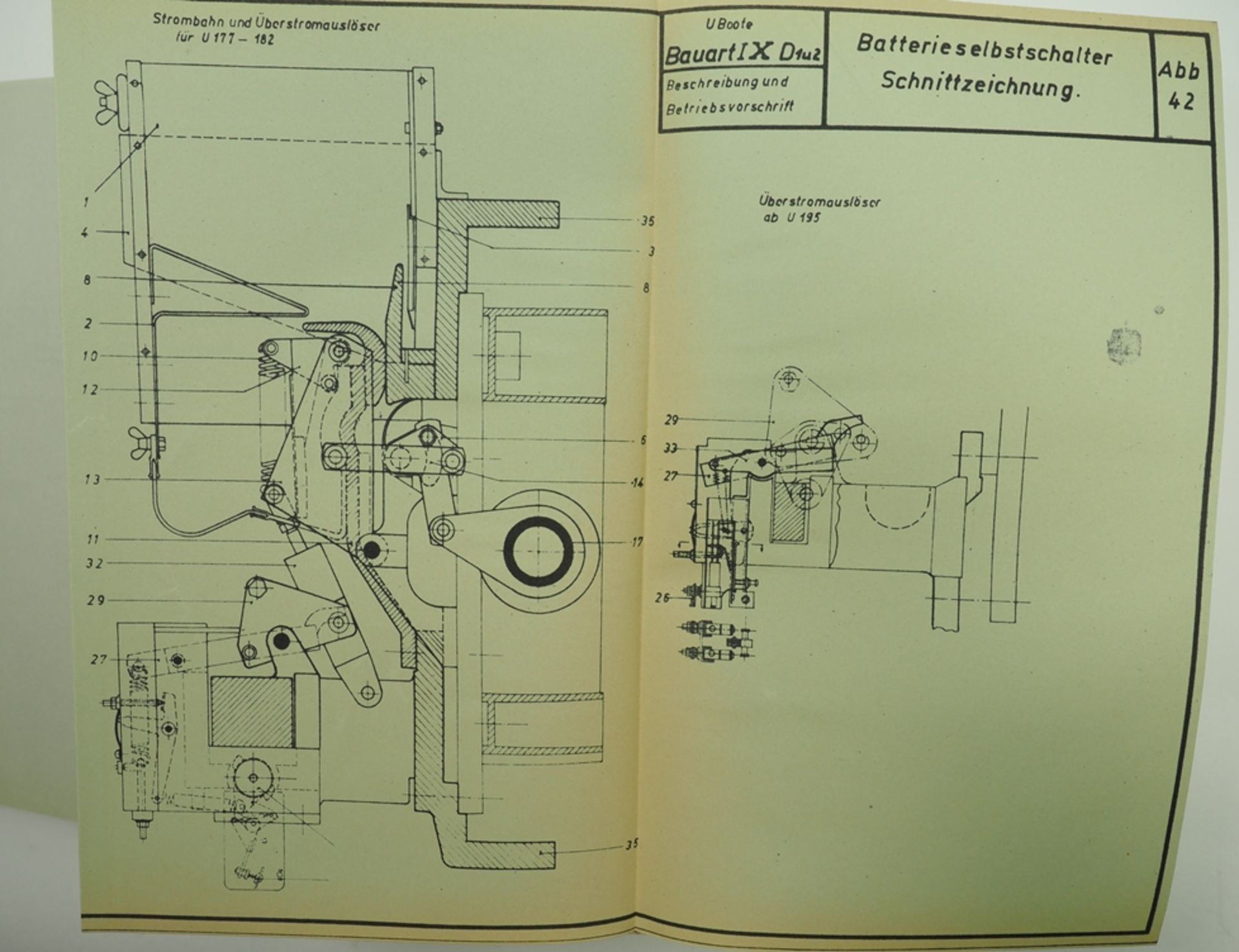 Kriegsmarine: Beschreibung und Betriebsvorschrift Batterie für U-Boote Typ D 1 u. 2. - Image 6 of 6