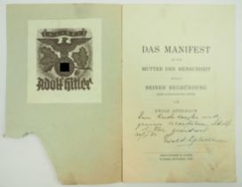 Adolf Hitler Bibliothek: Apfelbaum, Ewald: Das Manifest an die Mutter der Menschheit nebst seiner B