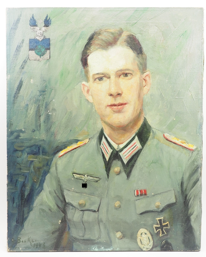 Wehrmacht: Gemälde eines Artillerie-Offiziers. - Image 2 of 4