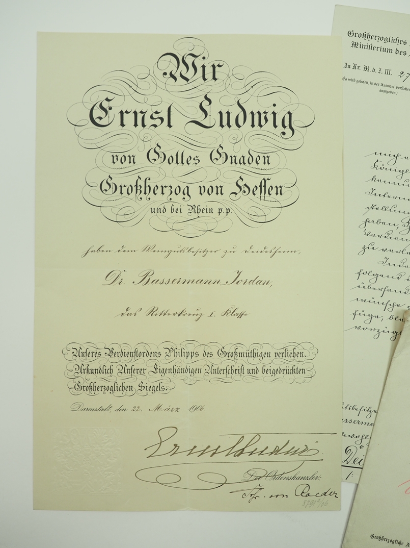 Dr. jur. Ludwig Bassermann-Jordan: Hessen - Großherzoglicher Orden Philipps des Großmütigen, Ritter - Image 2 of 2