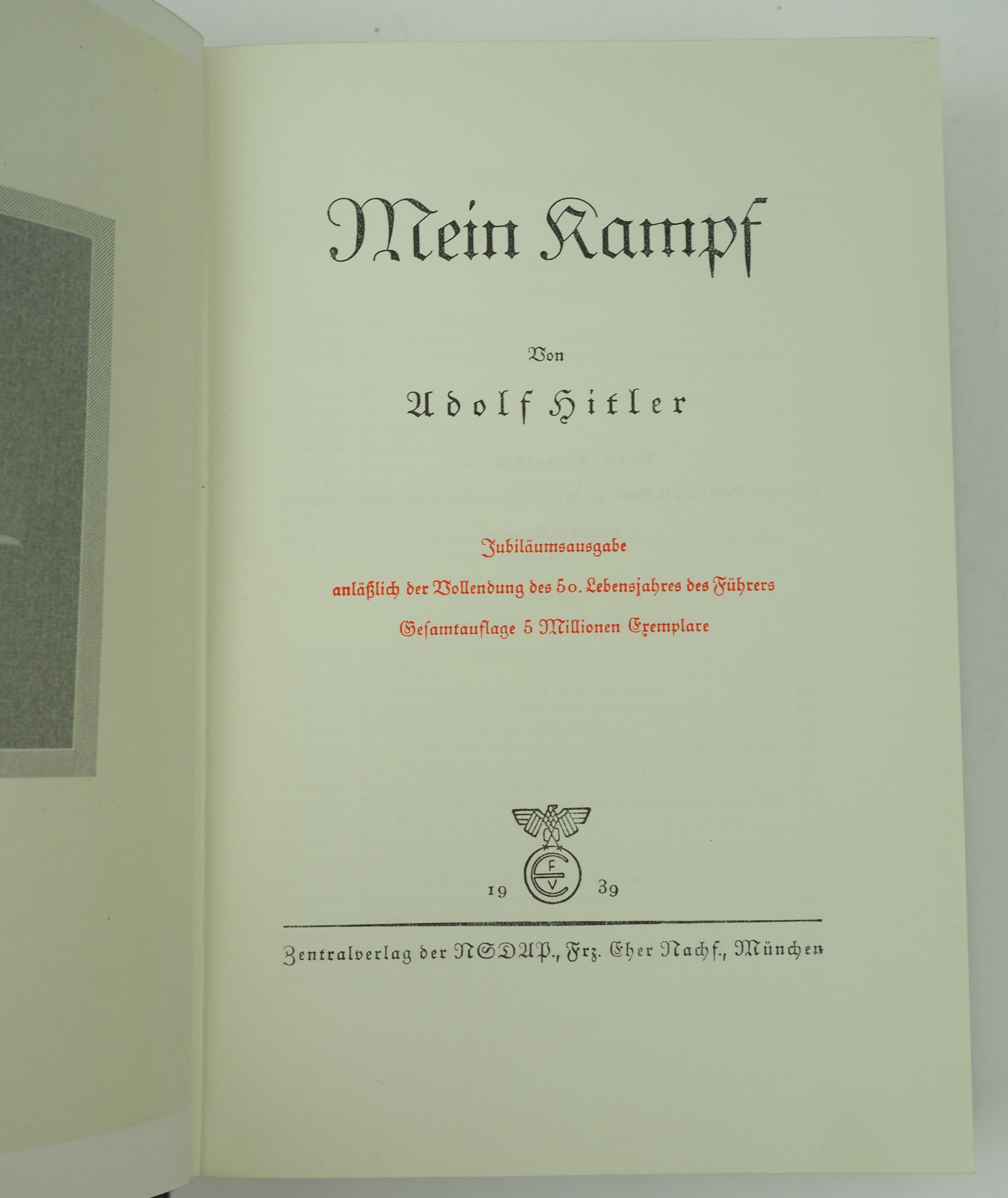 Hitler, Adolf: Mein Kampf - Jubiläumsausgabe. - Image 3 of 3