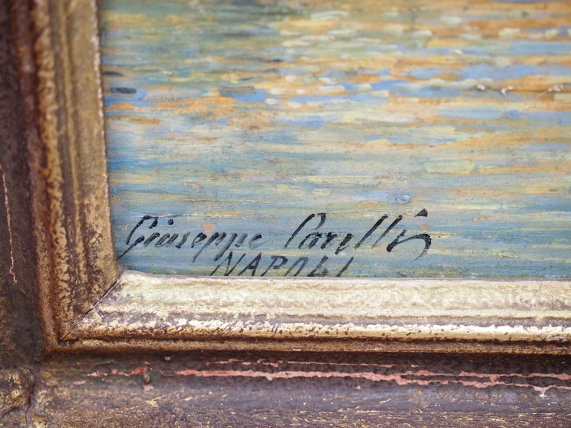 Carelli, Giuseppe (Neapel 1858 - 1921): Fischer vor der Küste Neapels. - Image 3 of 4