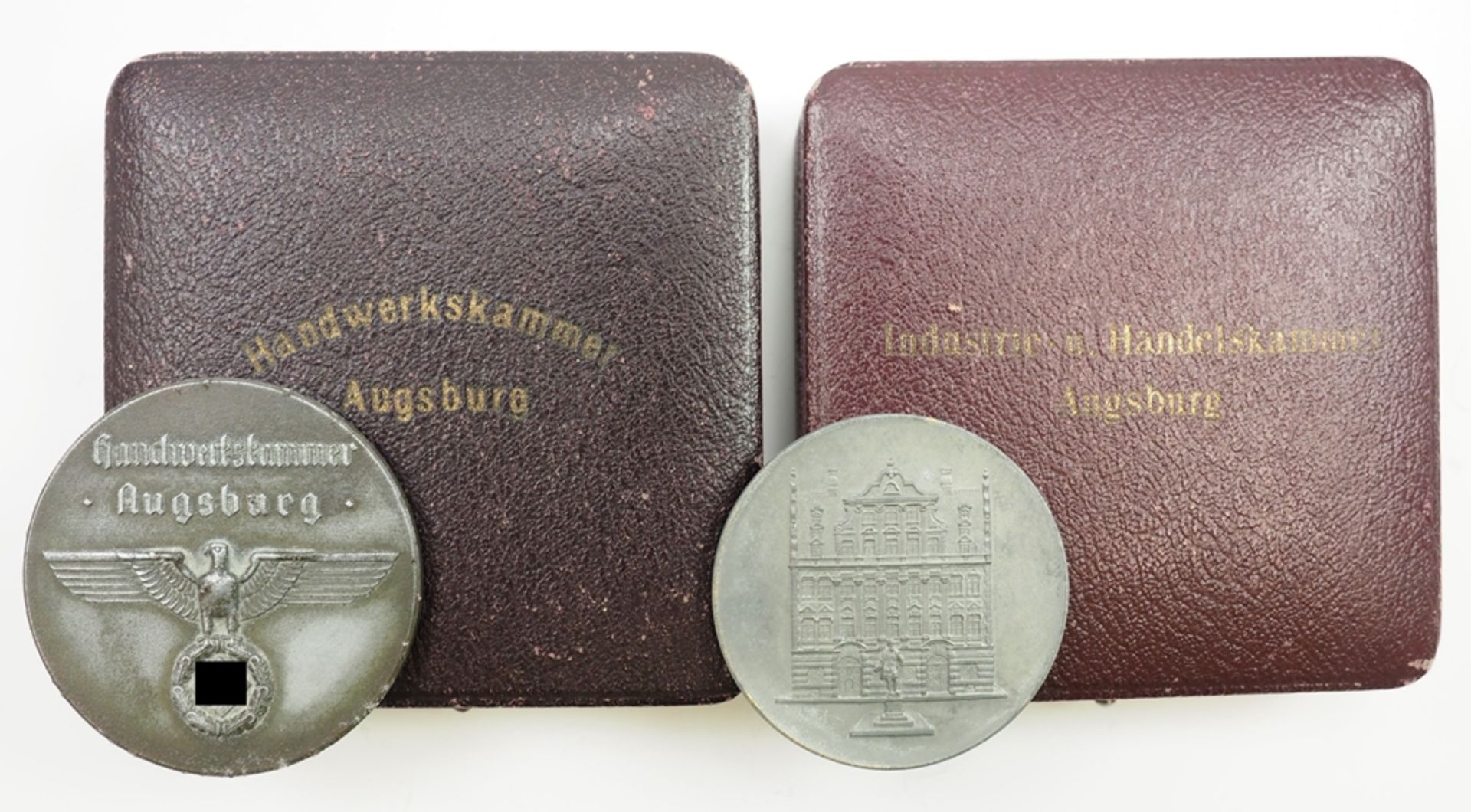 Handwerkskammer Augsburg: Medaillen Paar, im Etui.
