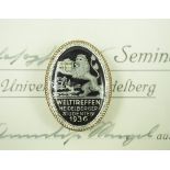 Universität Heidelberg: Abzeichen auf das Welttreffen Heidelberger Studenten 1936.