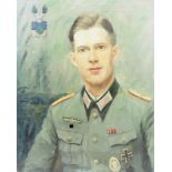 Wehrmacht: Gemälde eines Artillerie-Offiziers.