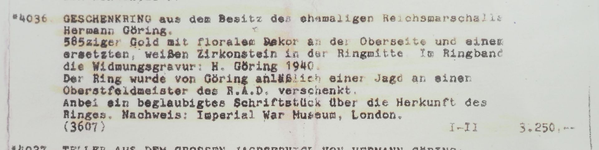 Geschenkring des Reichsmarschall Hermann Göring. - Bild 4 aus 5