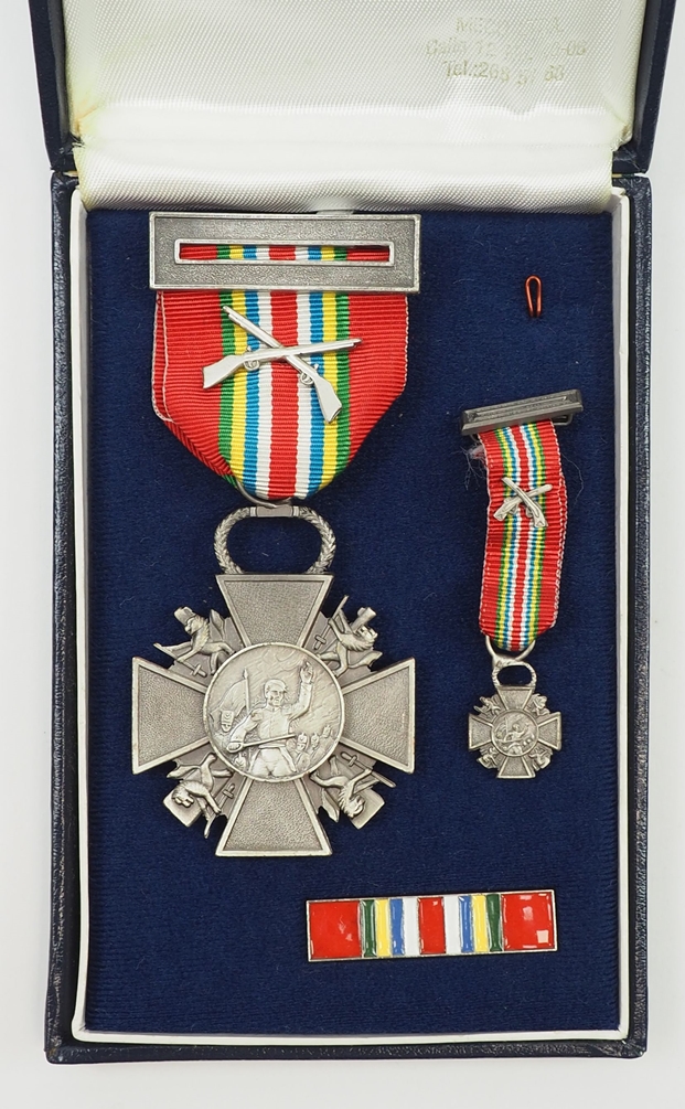 Kolumbien: Ayacucho Medaille der kolumbianischen Infanterie, im Etui.