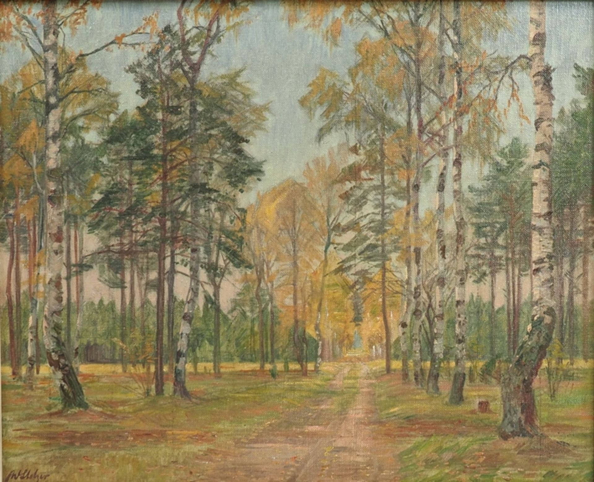 Stelzer, Willy (1883-1953): Waldweg Erkner-Wilhelmshagen.