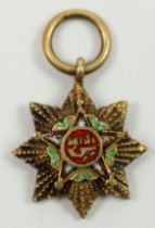 Marokko: Quissam-Alaouite-Orden, 1. Modell (1913-1926), Großkreuz Stern Miniatur.