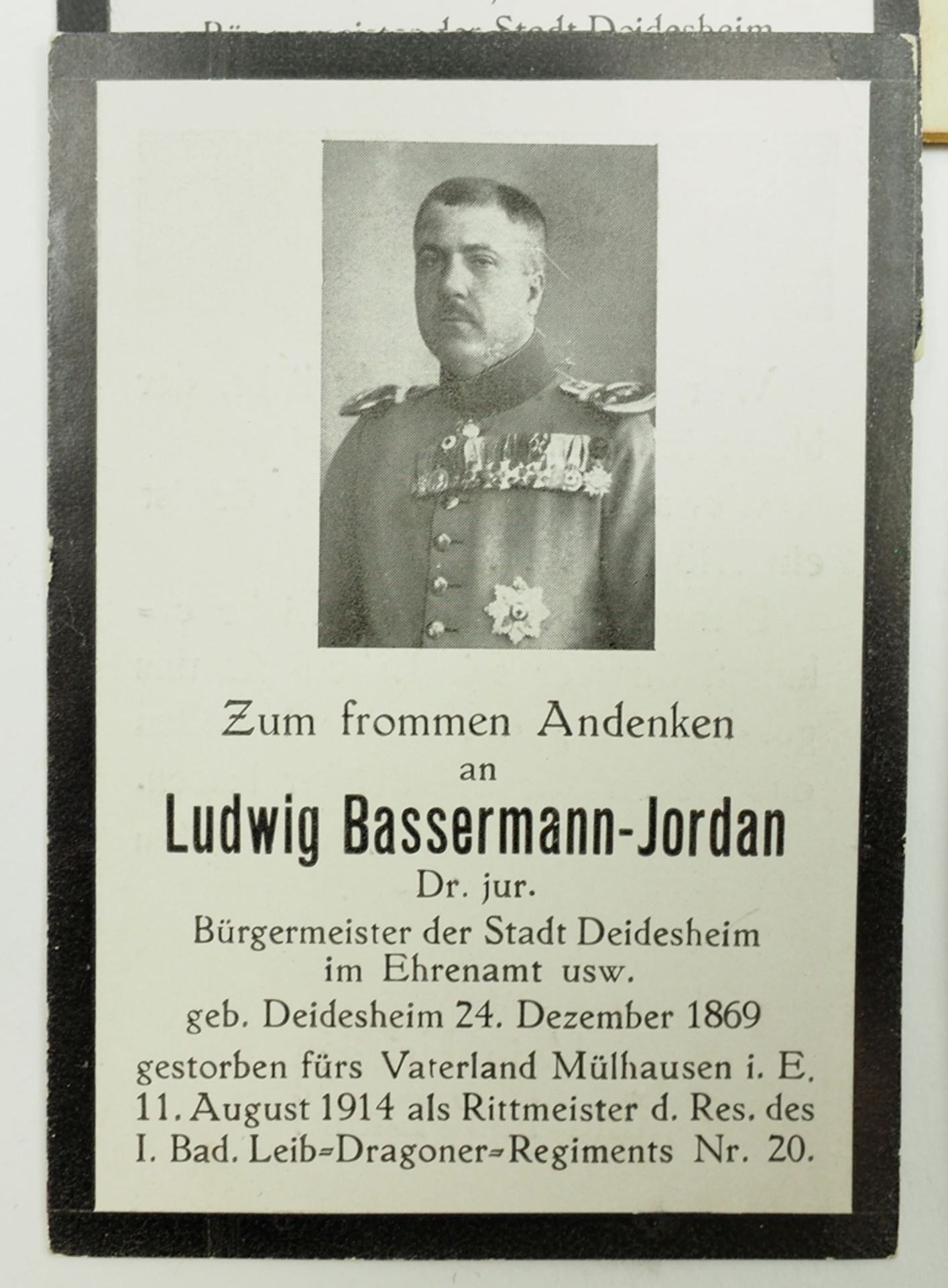 Dr. jur. Ludwig Bassermann-Jordan: Foto Lot. - Bild 2 aus 5