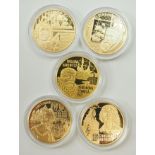 Niederlande: GOLD Münzen Satz Große Entdecker - 5 Exemplare.