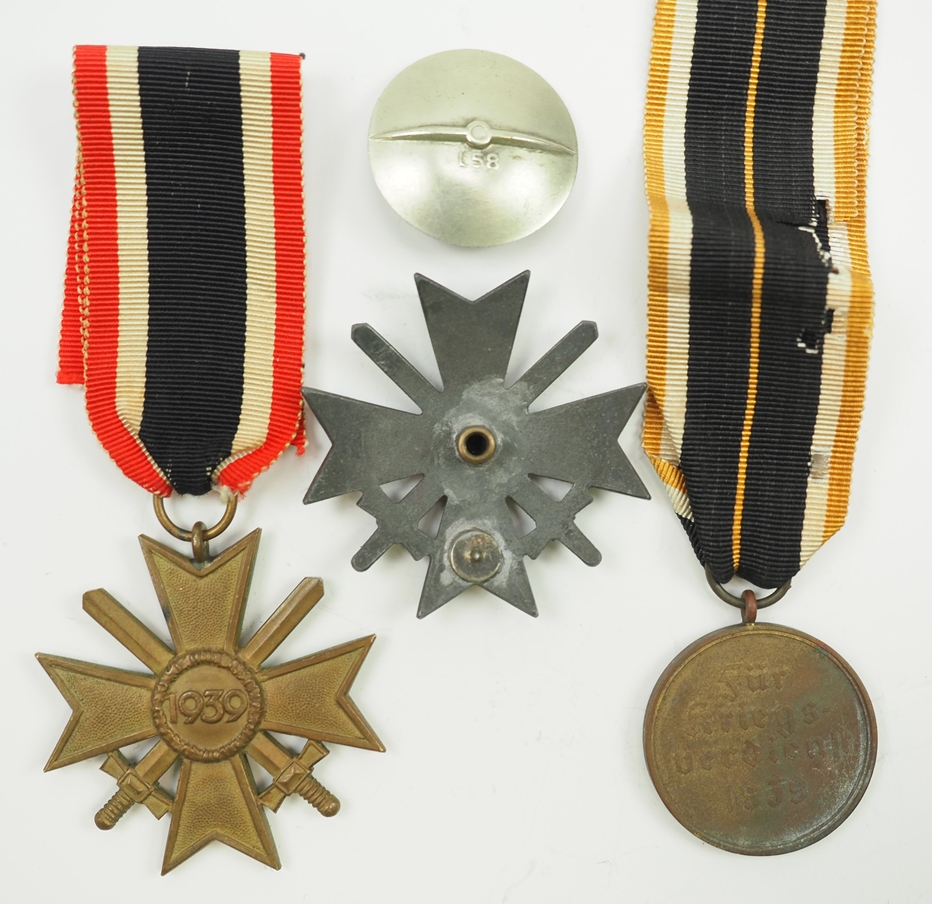 Kriegsverdienstkreuz, 1. Klasse, mit Schwertern - L58 an Schraubscheibe. - Bild 2 aus 2