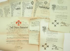 Österreich: Urkunden eines Generalmajor und Divisionskommandant des Wiener Dragoner Regiment No. 3