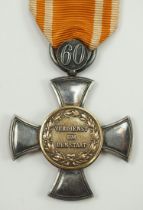 Preussen: Kreuz des Allgemeinen Ehrenzeichen, mit Jubiläumszahl 60.