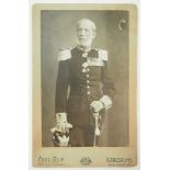 Baden: Kartonagefoto des badischen Generalmajor Wolf, Kommandeur des Großherzoglich badischen Genda