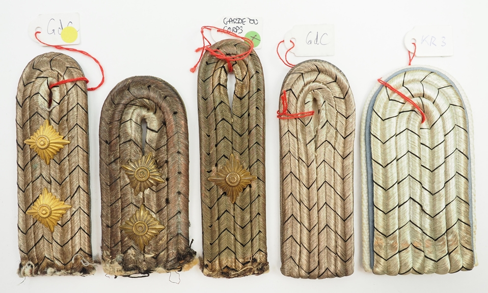 Preussen: Lot Schulterstücke für Garde-Offiziere - 5 Exemplare.