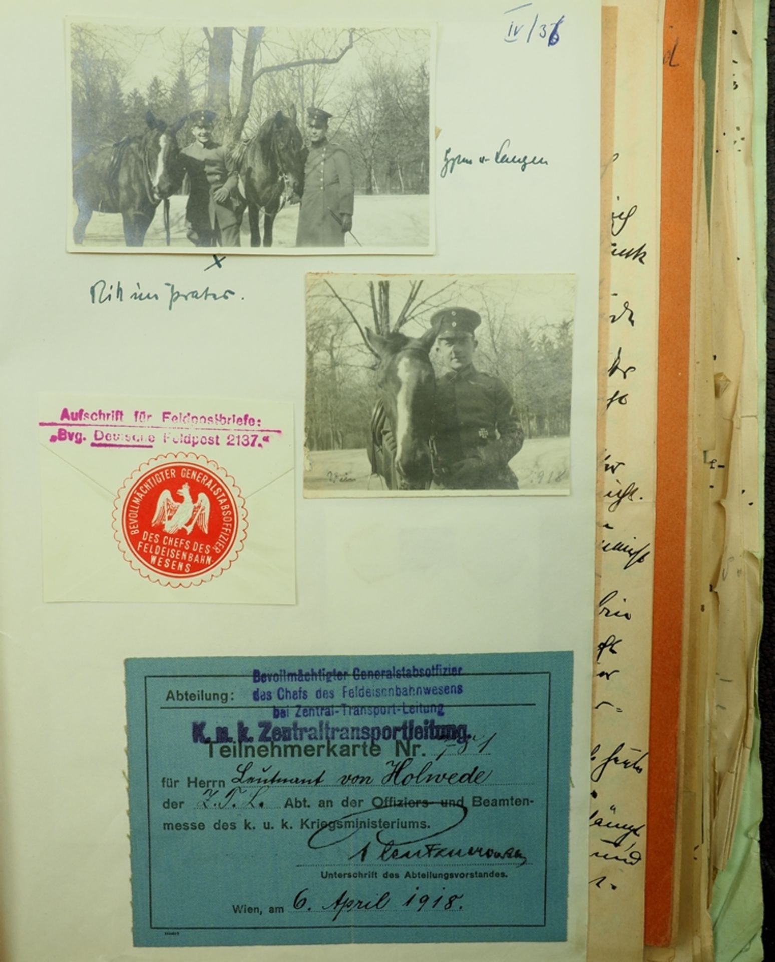 Dokumente und Fotos aus dem Nachlass des Generalmajor Wolfgang von Holwede - Widerstand. - Bild 8 aus 10