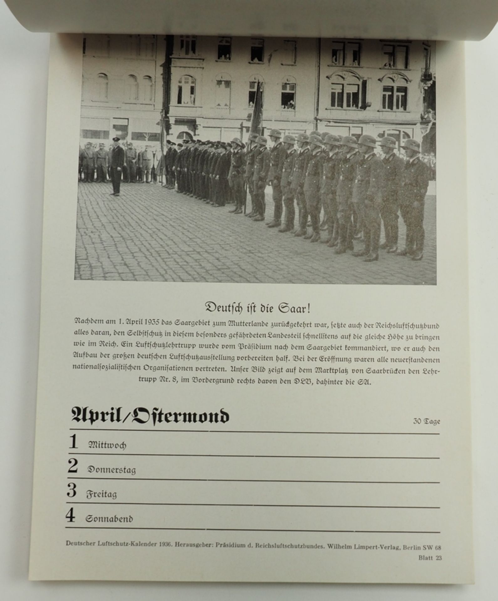 Deutscher Luftschutz Kalender 1936. - Image 2 of 4