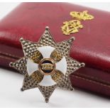 Italien: Orden der Krone von Italien, Großoffiziers Stern, im Etui.