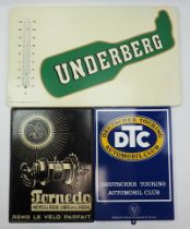 Drei Reklameschilder: Torpedo - Deutscher Touring Automobil Club - Underberg.