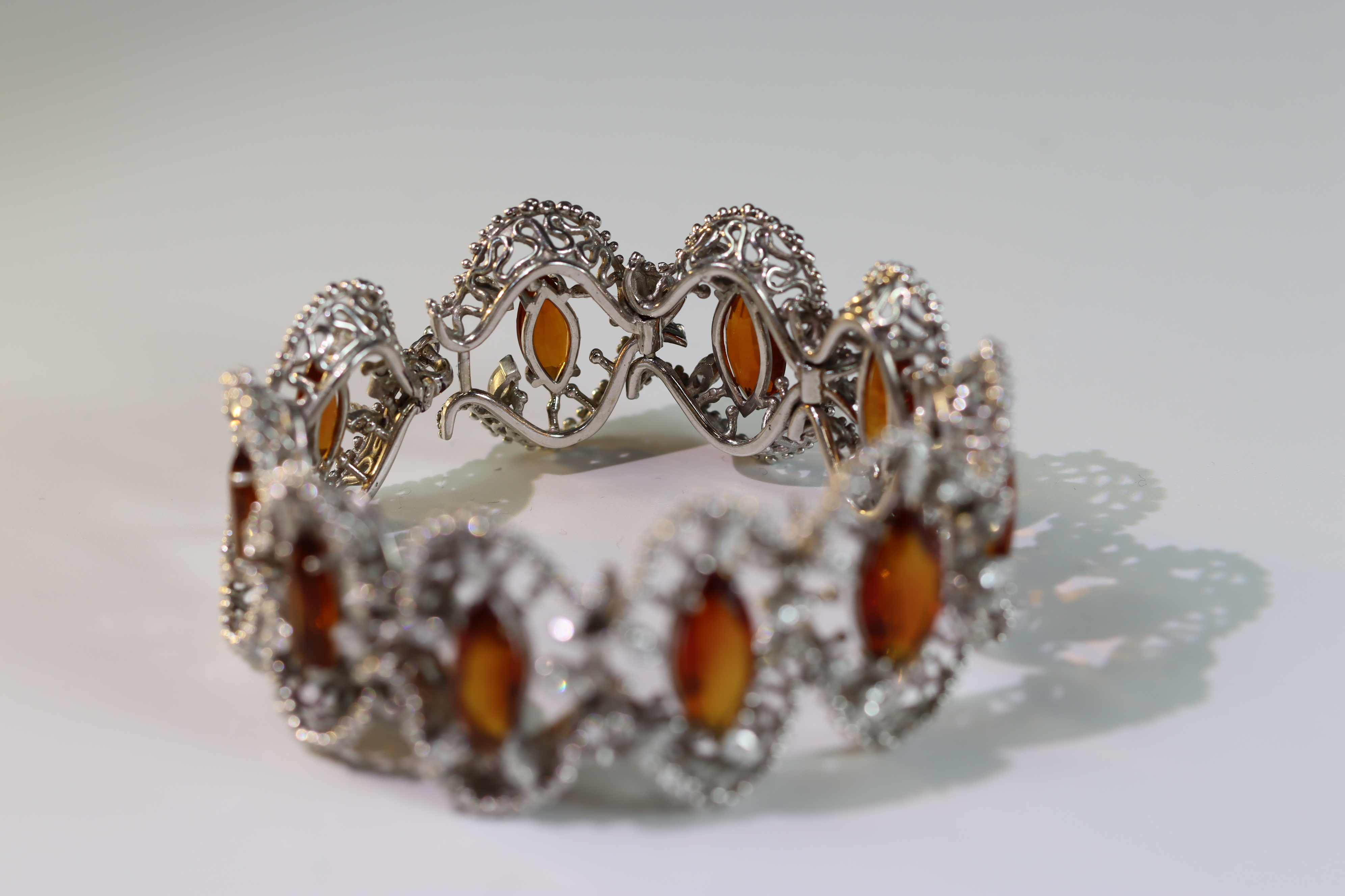 A John Donald white Gold Bracelet with Citrines, signed JAD in cartouche dated 1973ï¼ŒBritish - Image 7 of 21
