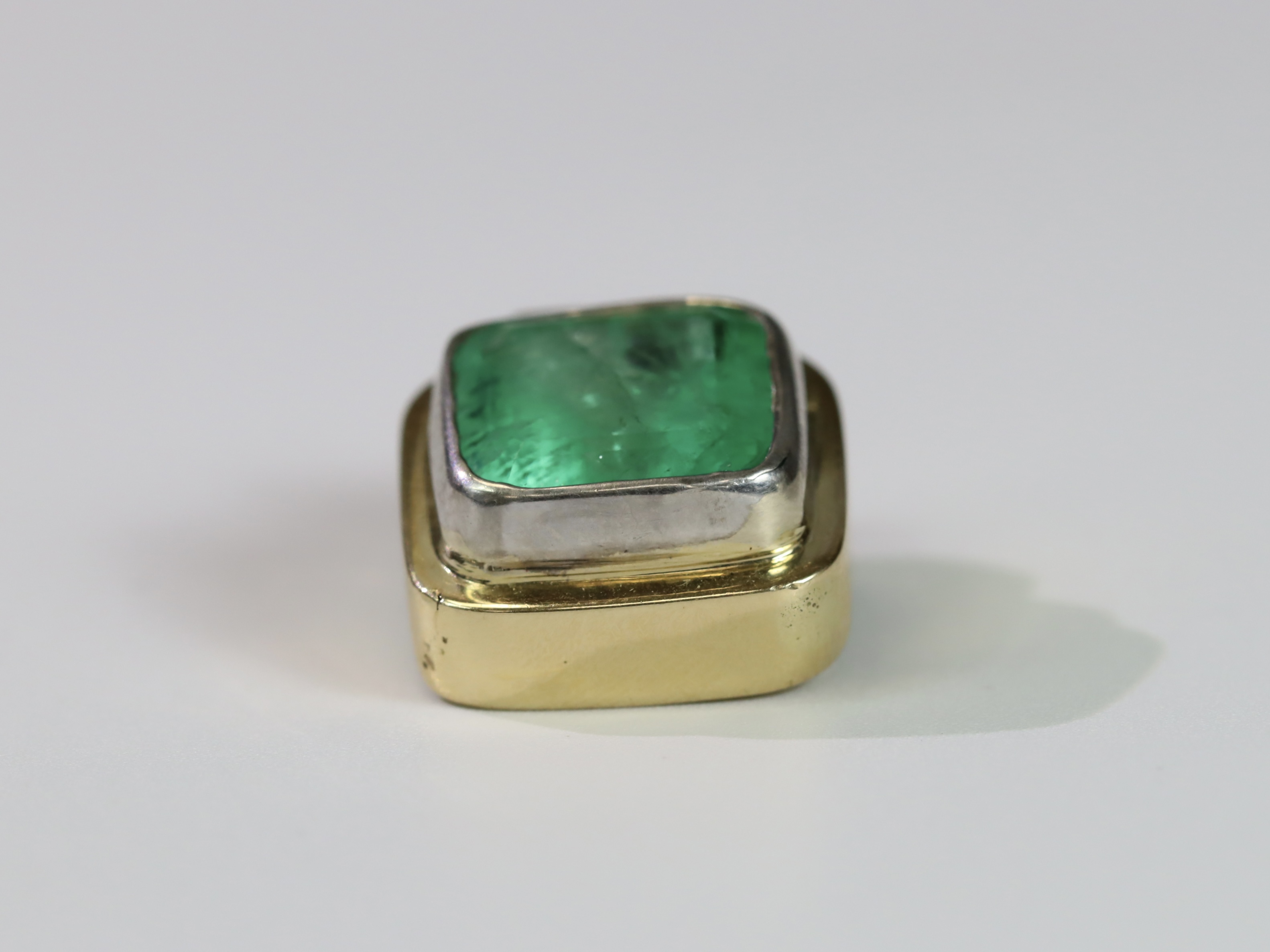 A Large Emerald Single Stone Pendant, the cushion shaped single stone emerald weighing approx. 12 - Image 5 of 10