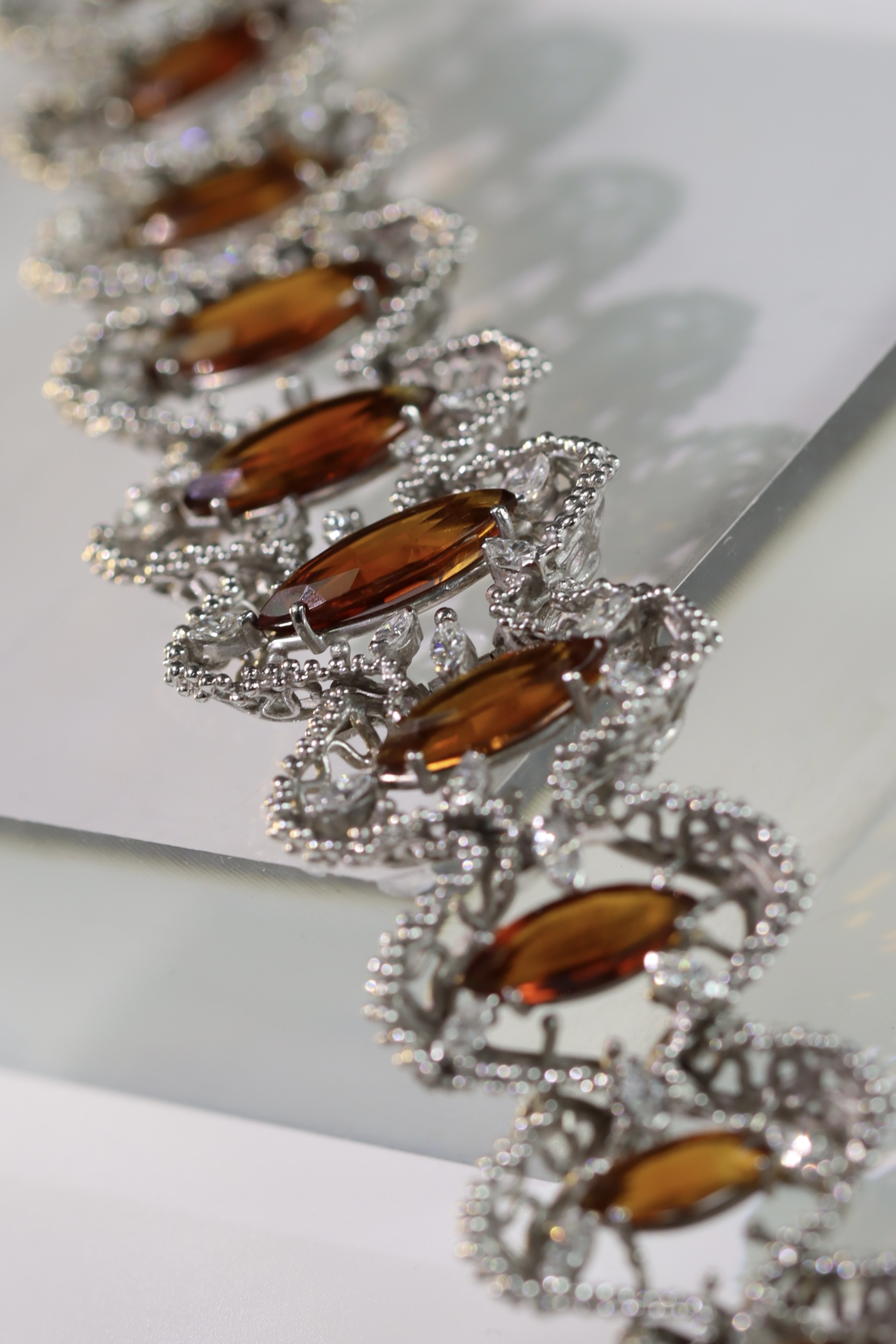 A John Donald white Gold Bracelet with Citrines, signed JAD in cartouche dated 1973ï¼ŒBritish - Image 10 of 21