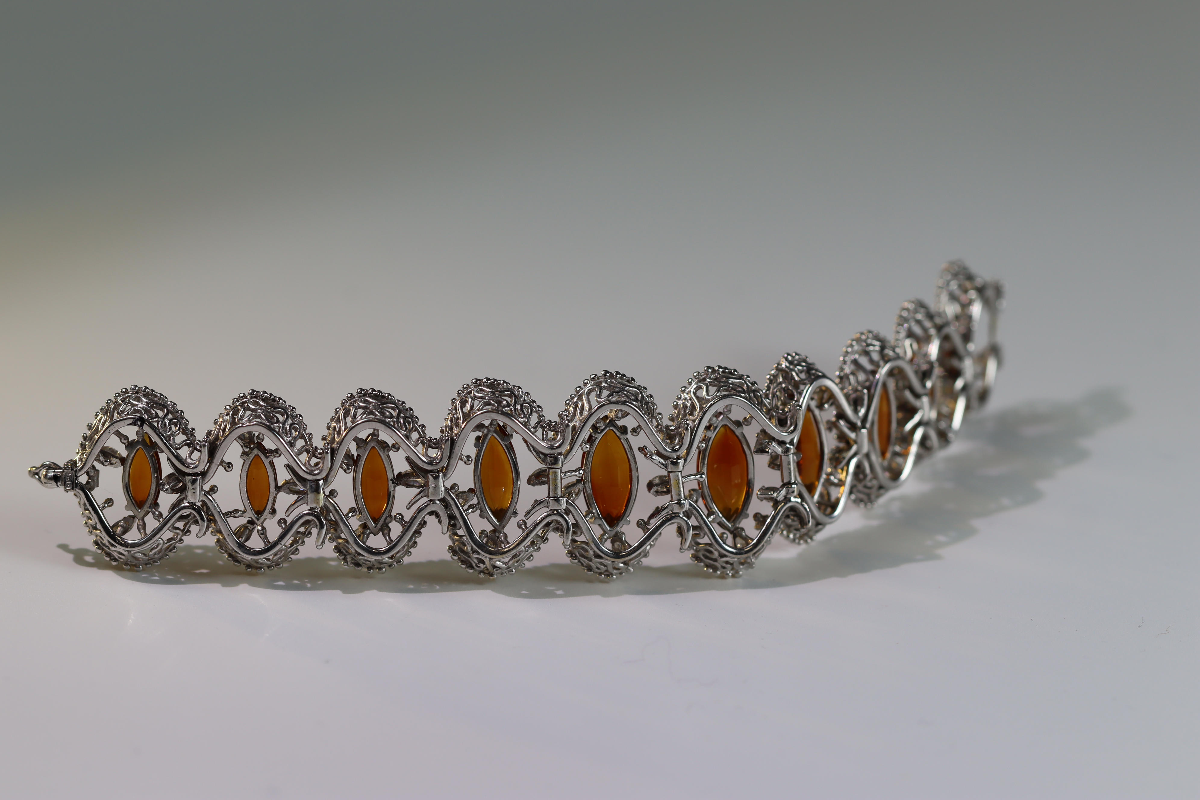 A John Donald white Gold Bracelet with Citrines, signed JAD in cartouche dated 1973ï¼ŒBritish - Image 13 of 21