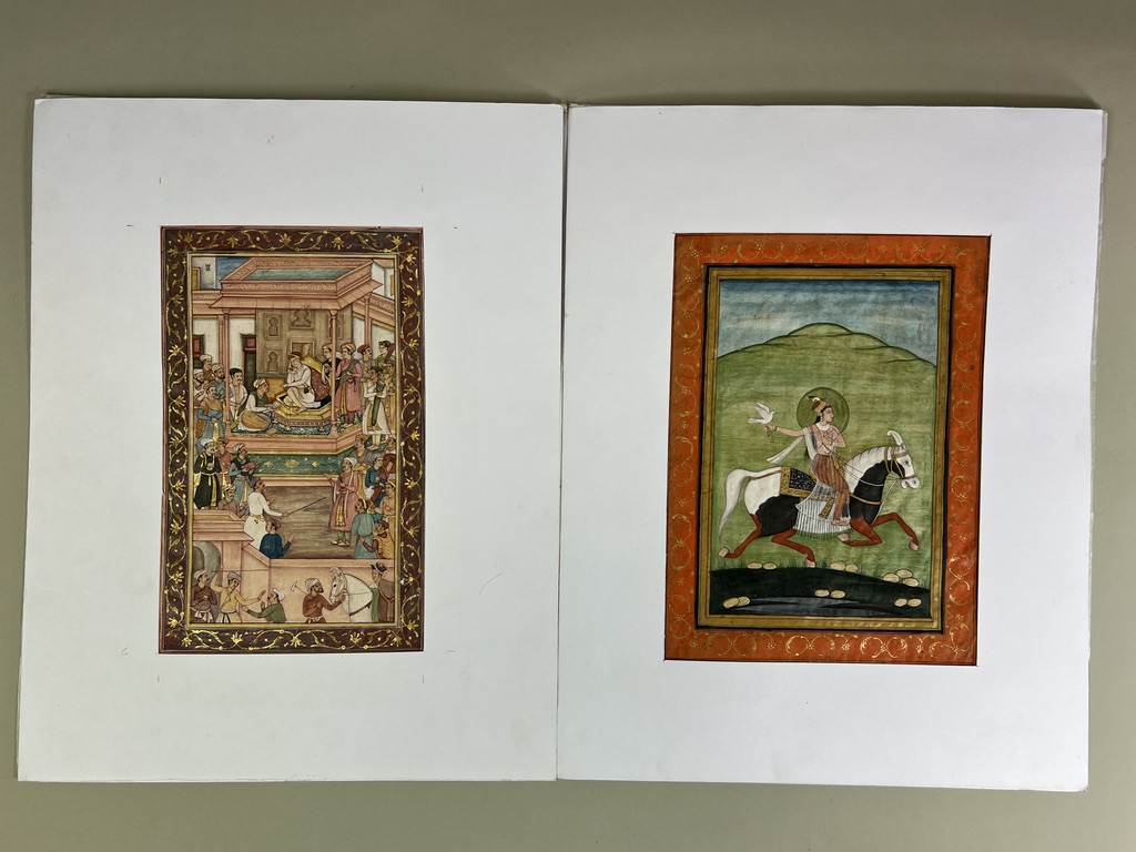 Two Large Indian Miniature Paintings. India. 18th to 19th Century.Both expertly painted, the first