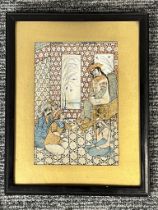 An Islamic Ottoman Miniature Painting of a Noblewoman. ca. Early 20th Century.AÂ framed and glazed