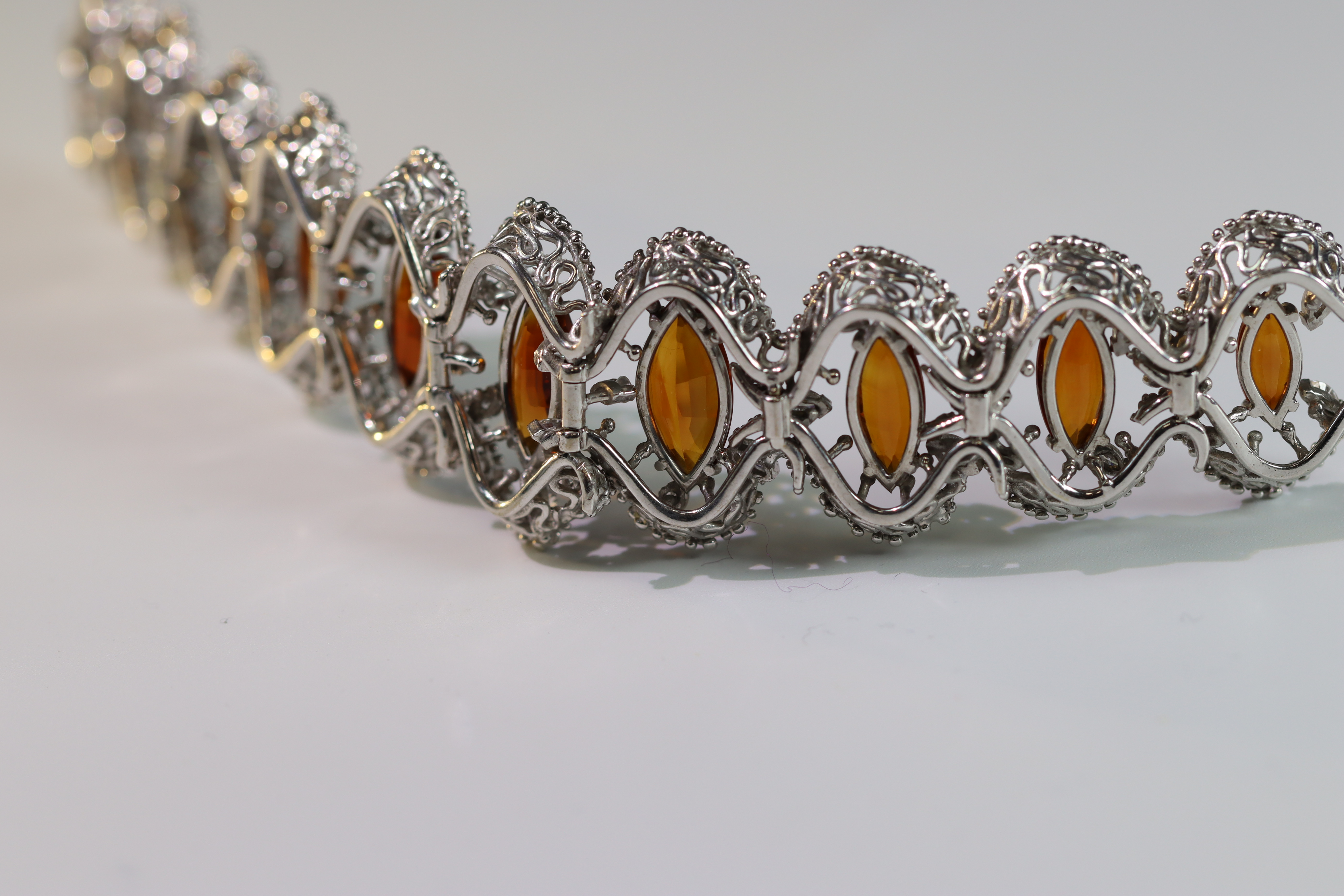 A John Donald white Gold Bracelet with Citrines, signed JAD in cartouche dated 1973ï¼ŒBritish - Image 11 of 21