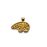 An Unusual Gold Nugget Stylized Polar Bear Pendant, The textured flattened nuggets contained