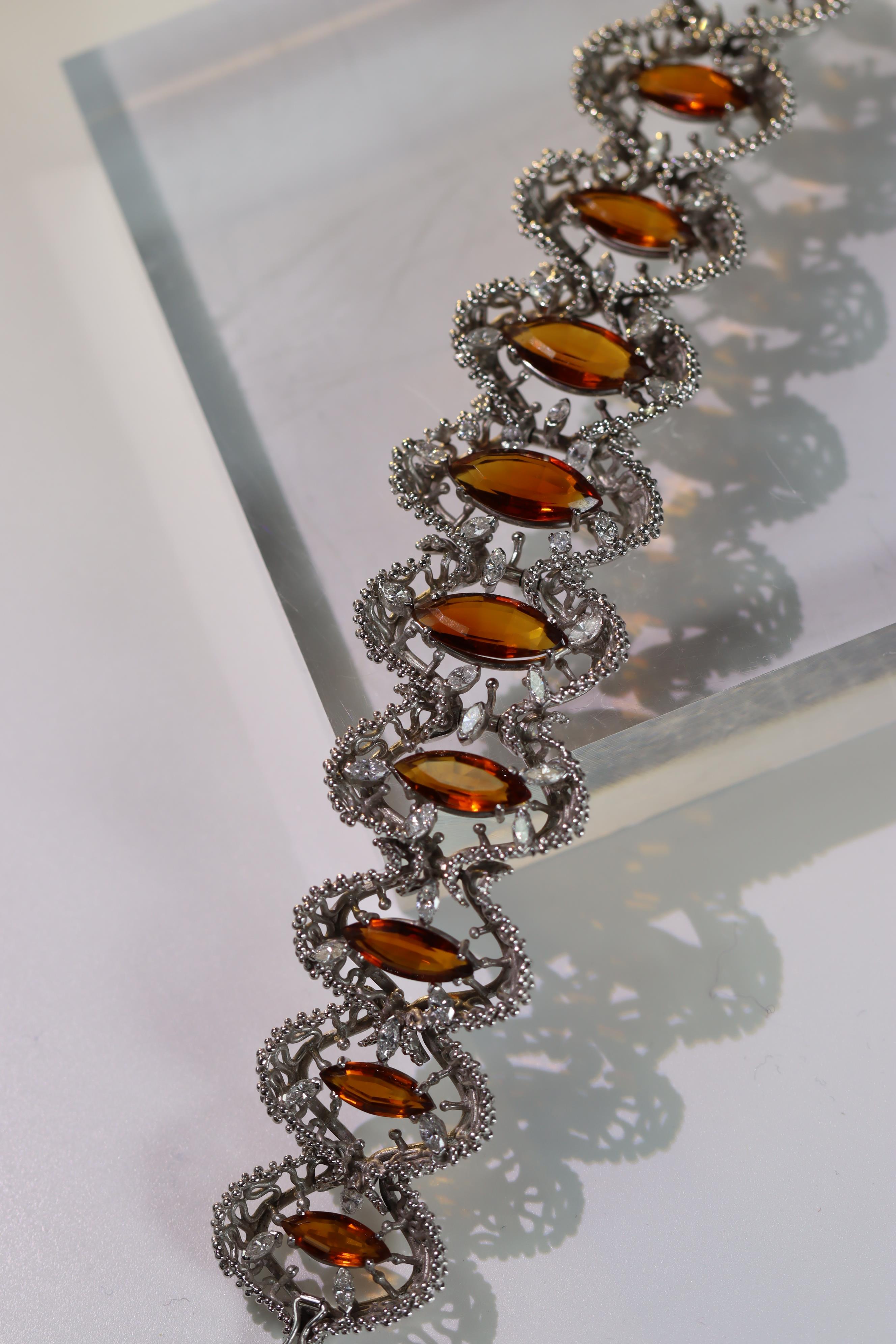 A John Donald white Gold Bracelet with Citrines, signed JAD in cartouche dated 1973ï¼ŒBritish - Image 9 of 21
