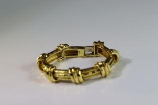 An 18k Hammered Gold Bracelet, by the American jeweller Dunay, circa 1970s.signed Dunay Weightï¼