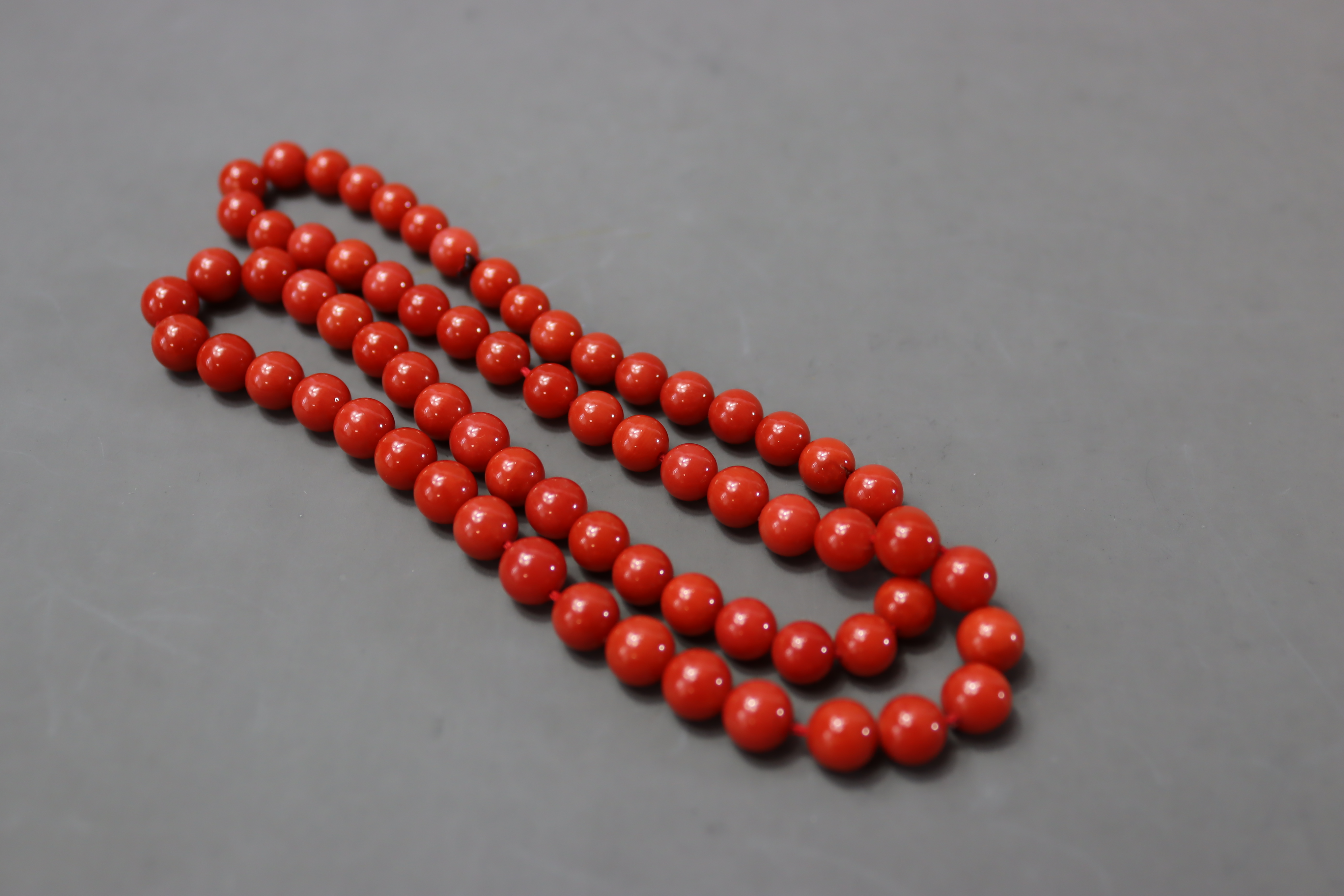 Two Coral Bead Necklaces, 19th century, - Image 7 of 16